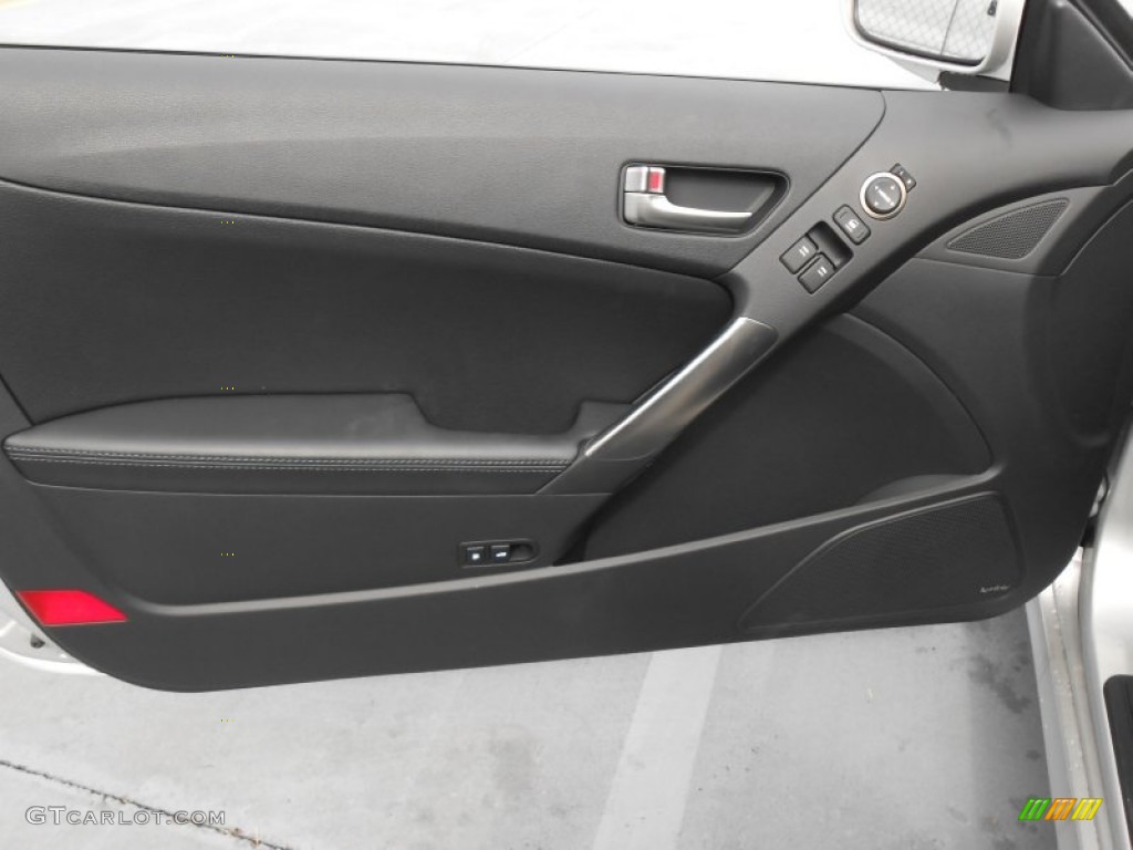 2013 Hyundai Genesis Coupe 3.8 Grand Touring Black Leather Door Panel Photo #77673870