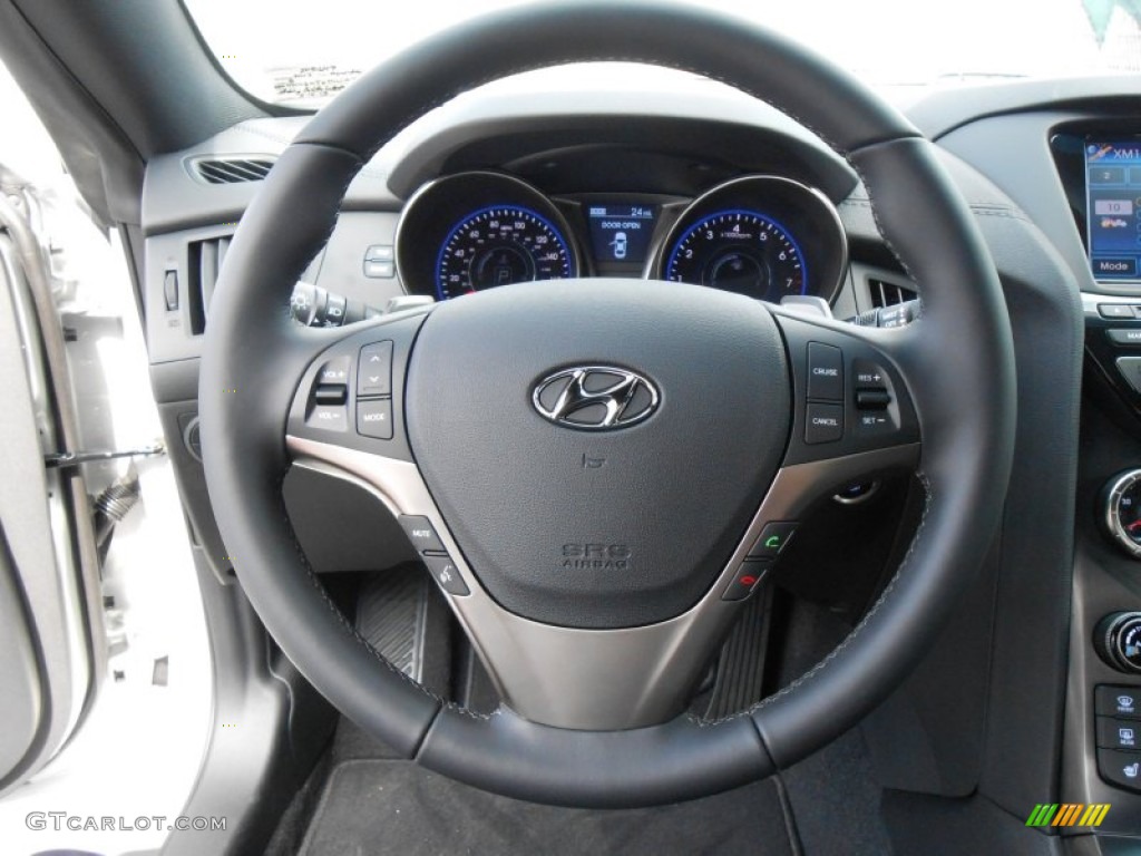2013 Hyundai Genesis Coupe 3.8 Grand Touring Black Leather Steering Wheel Photo #77673915