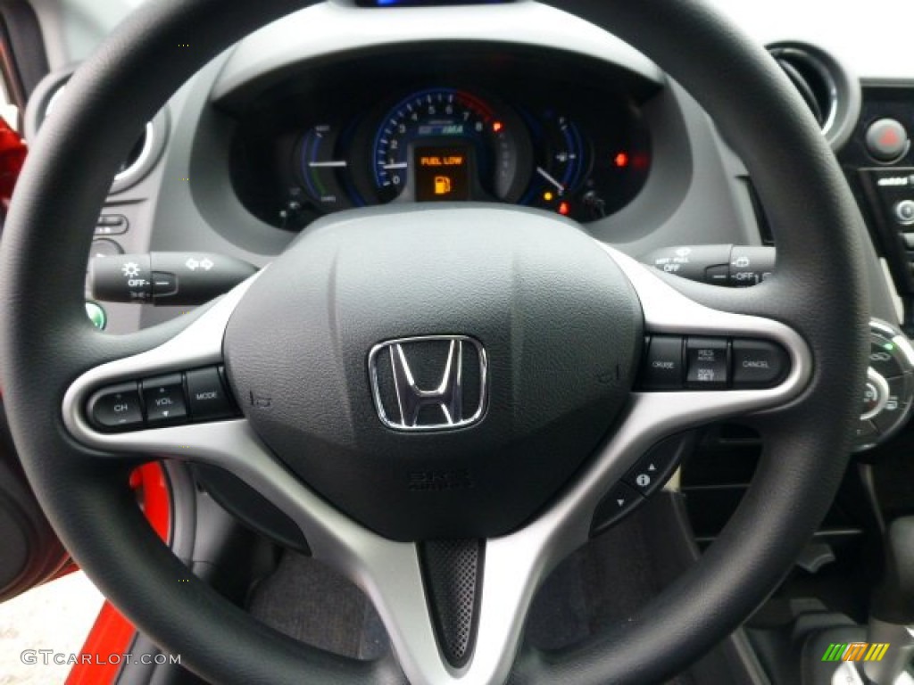 2013 Honda Insight LX Hybrid Black Steering Wheel Photo #77676300