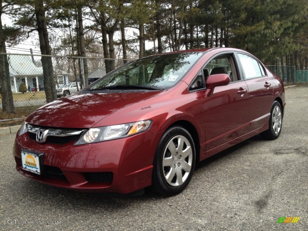 2010 Civic LX Sedan - Tango Red Pearl / Gray photo #1