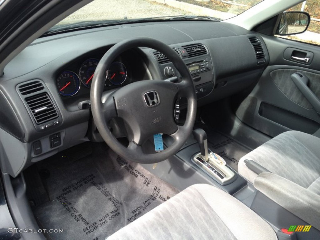 Gray Interior 2005 Honda Civic LX Sedan Photo #77676825
