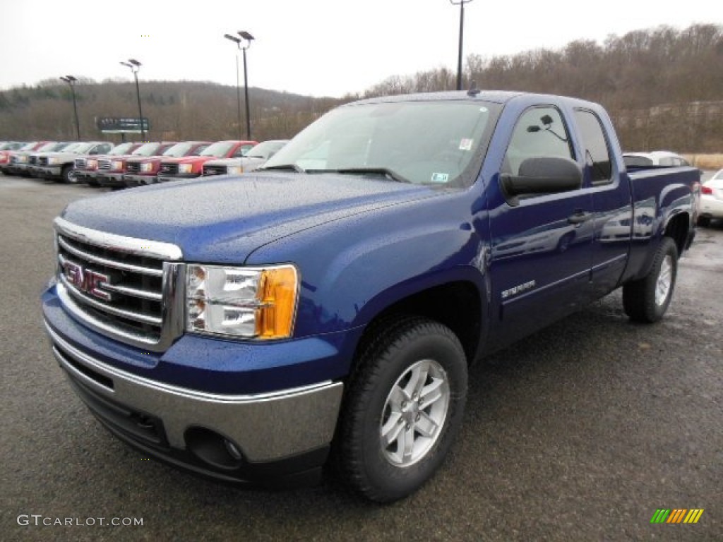 2013 Sierra 1500 SLE Extended Cab 4x4 - Heritage Blue Metallic / Ebony photo #2