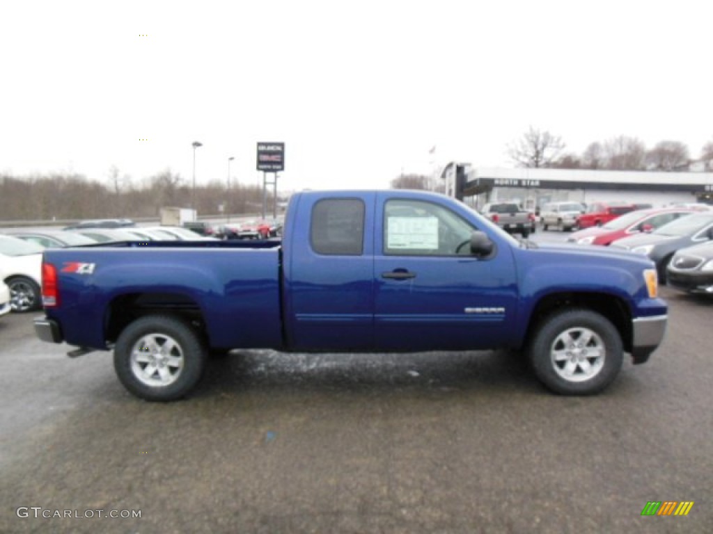 2013 Sierra 1500 SLE Extended Cab 4x4 - Heritage Blue Metallic / Ebony photo #5