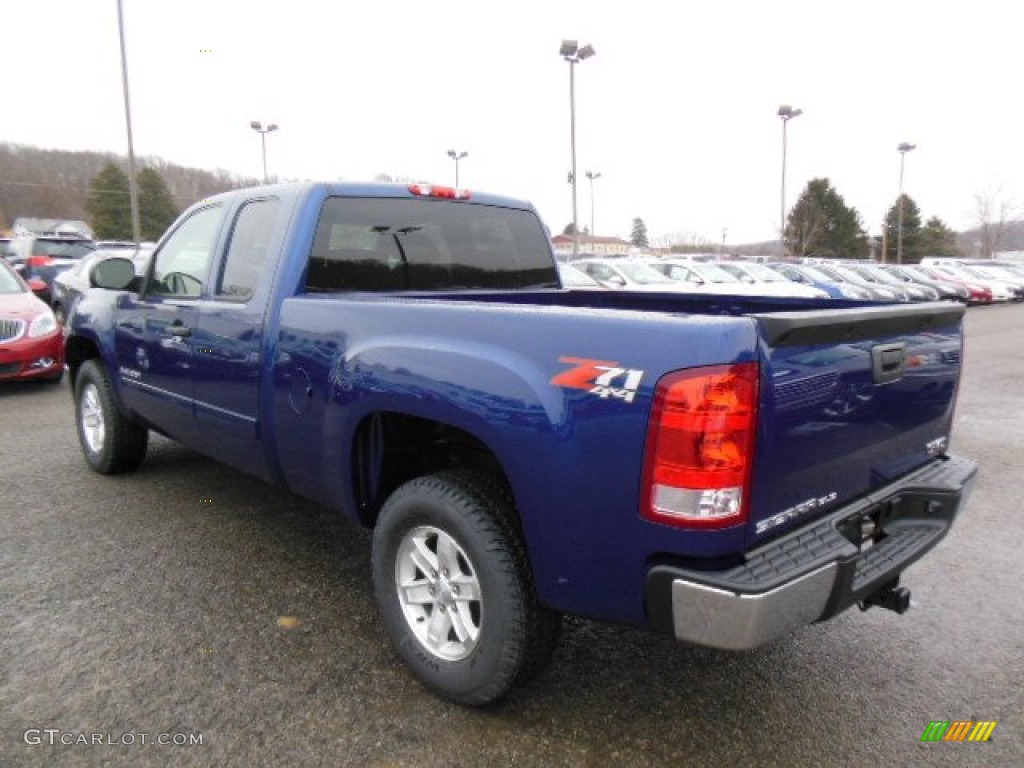 2013 Sierra 1500 SLE Extended Cab 4x4 - Heritage Blue Metallic / Ebony photo #8