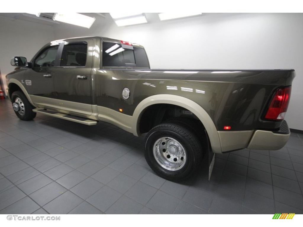 Sagebrush Pearl 2012 Dodge Ram 3500 HD Laramie Longhorn Crew Cab 4x4 Dually Exterior Photo #77679665