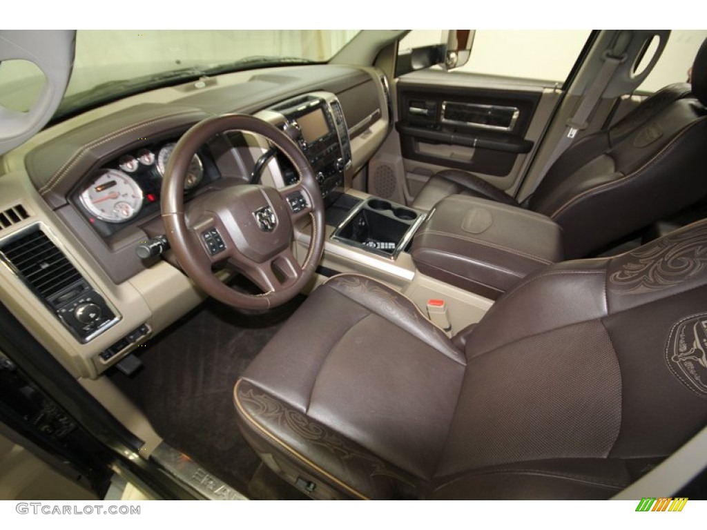 Light Pebble Beige/Bark Brown Interior 2012 Dodge Ram 3500 HD Laramie Longhorn Crew Cab 4x4 Dually Photo #77679822
