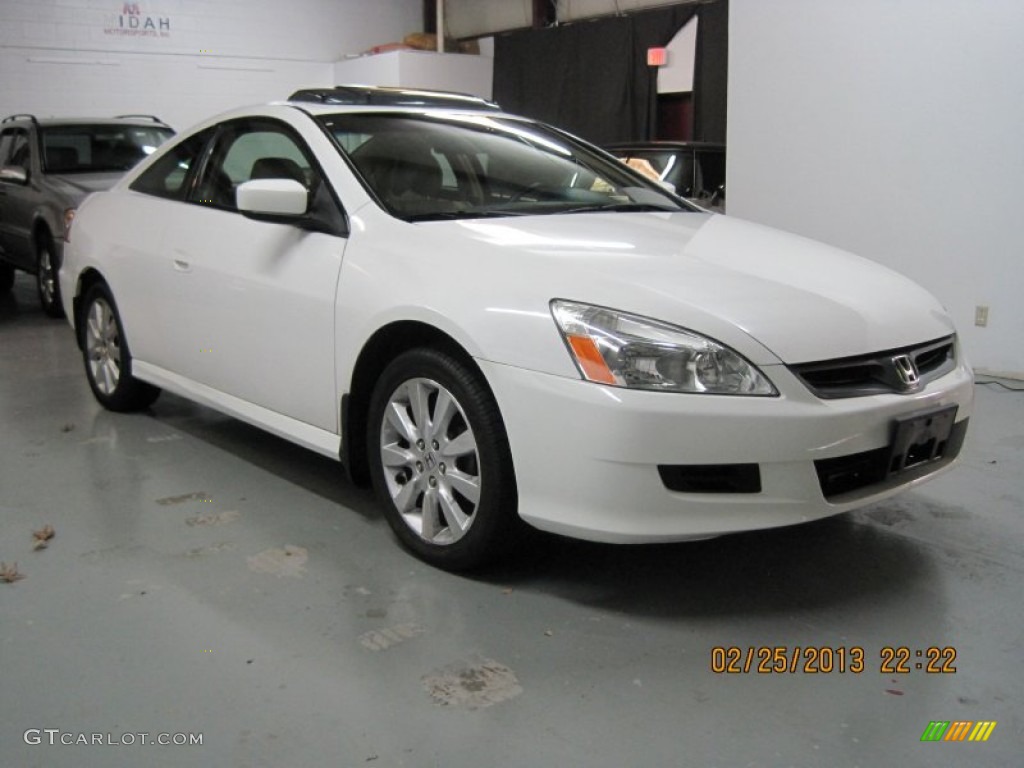 2007 Accord EX V6 Coupe - Taffeta White / Ivory photo #2
