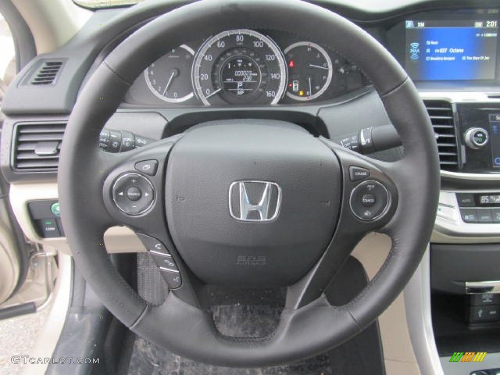 2013 Honda Accord EX-L Sedan Ivory Steering Wheel Photo #77683382