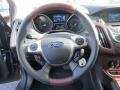 Tuscany Red Leather 2012 Ford Focus SE 5-Door Steering Wheel