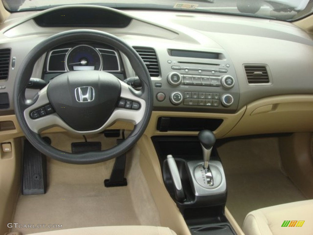 2008 Honda Civic EX Sedan Ivory Dashboard Photo #77685090