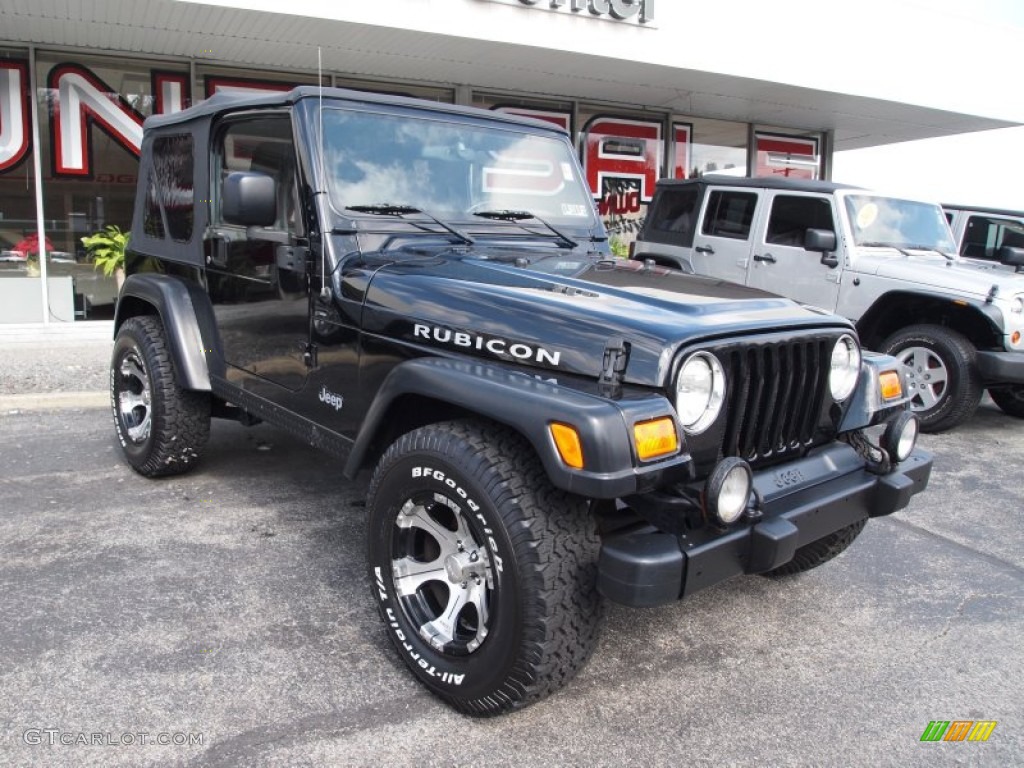 Black 2004 Jeep Wrangler Rubicon 4x4 Exterior Photo #77687334