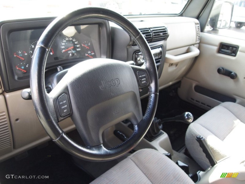 Khaki Interior 2004 Jeep Wrangler Rubicon 4x4 Photo #77687466