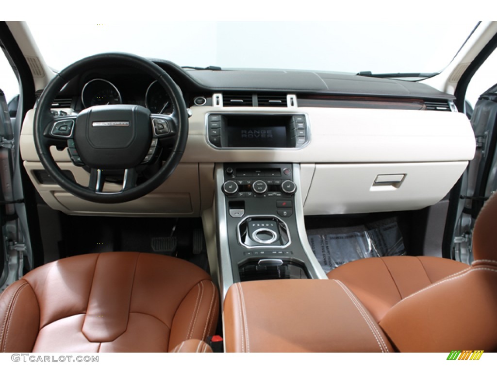 2012 Land Rover Range Rover Evoque Prestige Tan/Ivory/Espresso Dashboard Photo #77688546