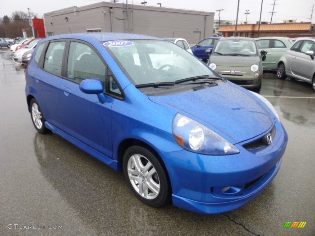 Vivid Blue Pearl 2007 Honda Fit Sport Exterior Photo #77688773