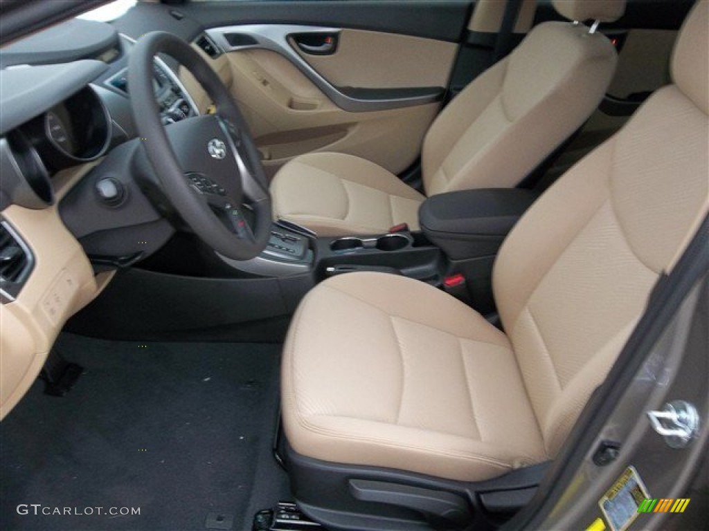 Beige Interior 2013 Hyundai Elantra GLS Photo #77689743