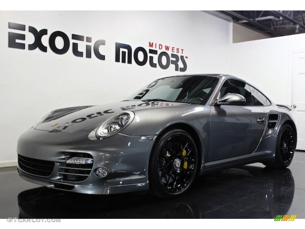 2012 911 Turbo S Coupe - Meteor Grey Metallic / Black photo #4