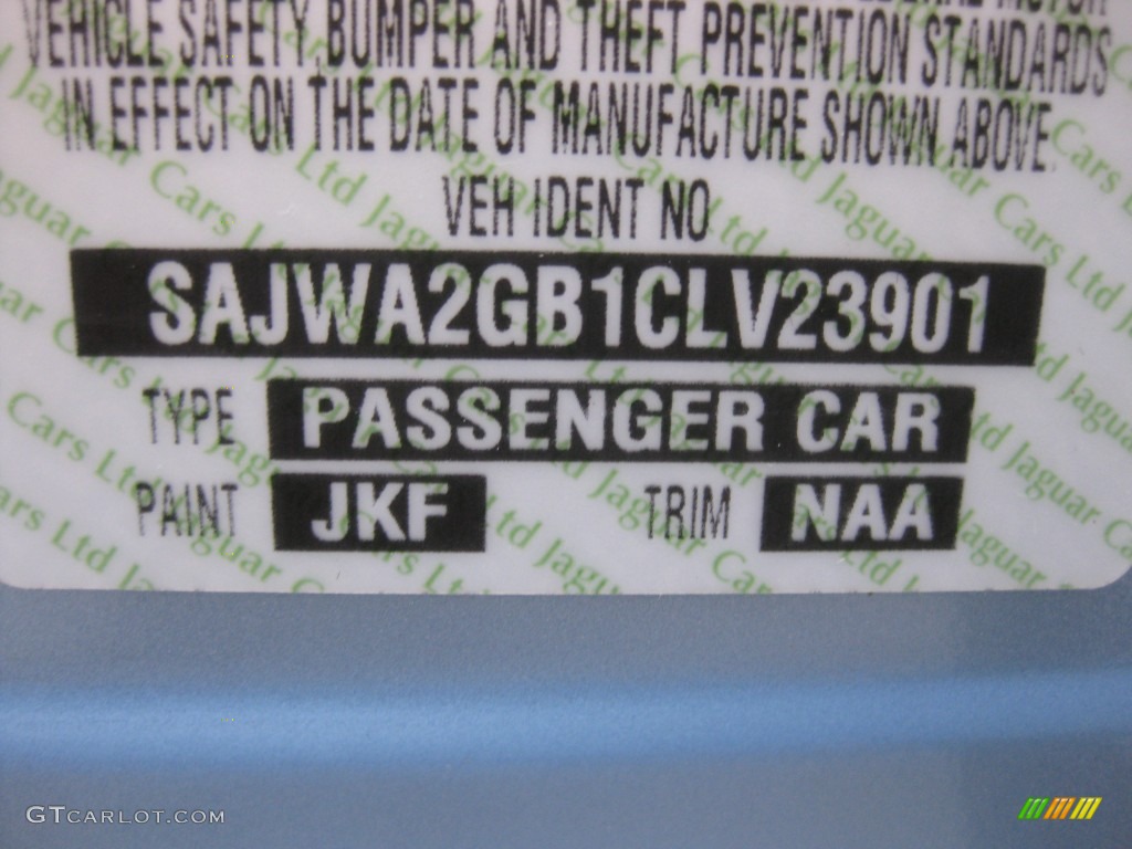 2012 XJ Color Code JKF for Crystal Blue Metallic Photo #77691672