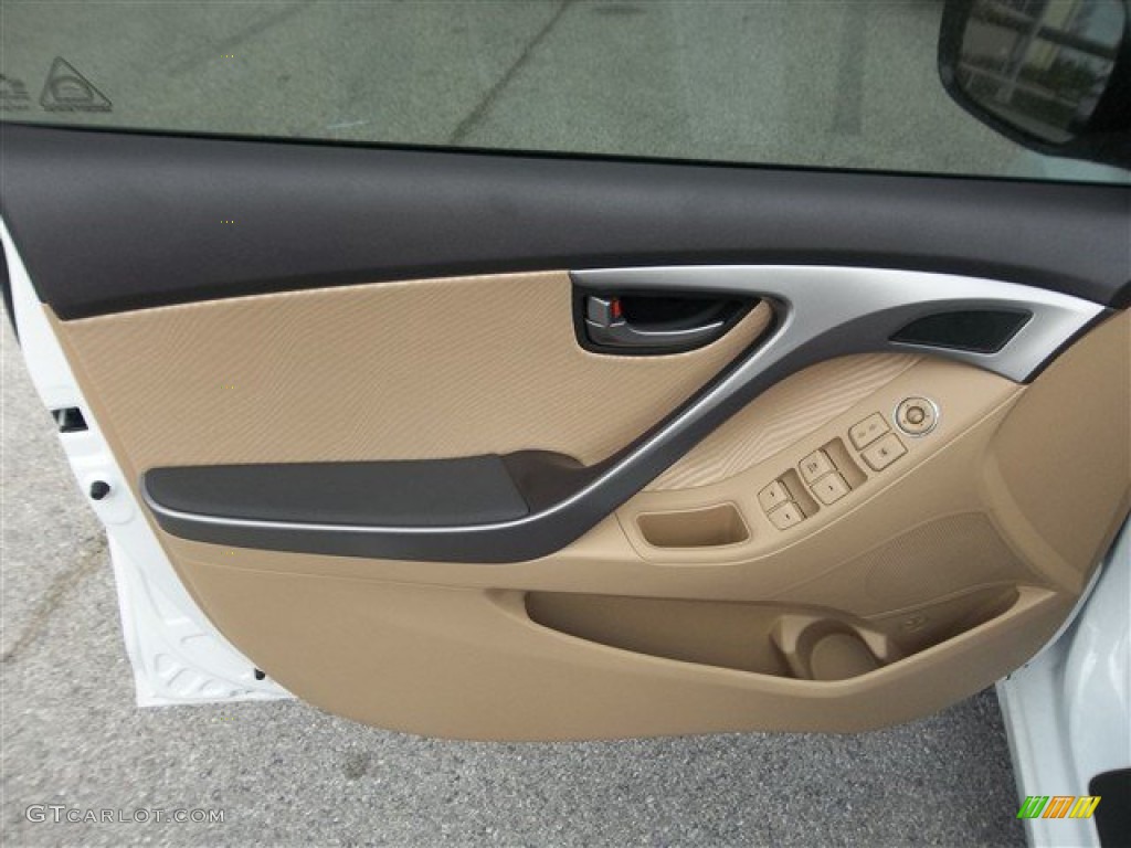 2013 Elantra GLS - Shimmering White / Beige photo #5