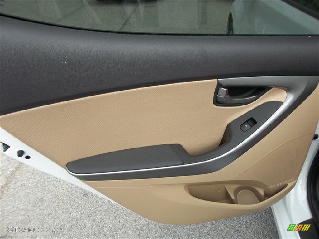 2013 Elantra GLS - Shimmering White / Beige photo #7