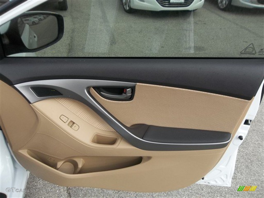 2013 Elantra GLS - Shimmering White / Beige photo #9