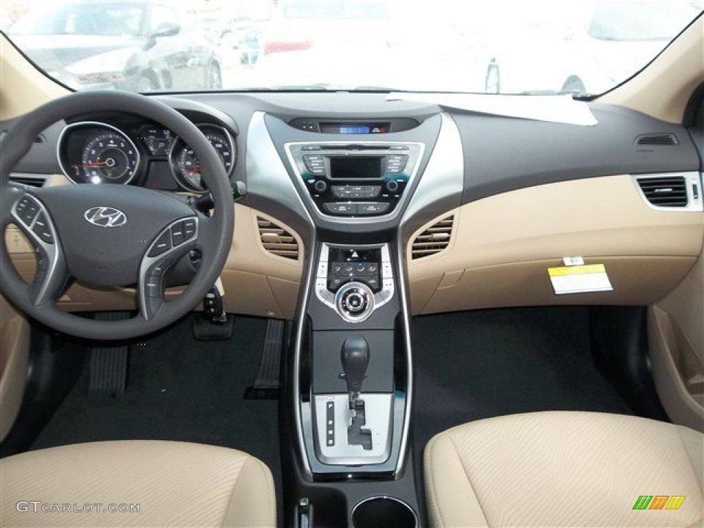 2013 Hyundai Elantra GLS Beige Dashboard Photo #77692281