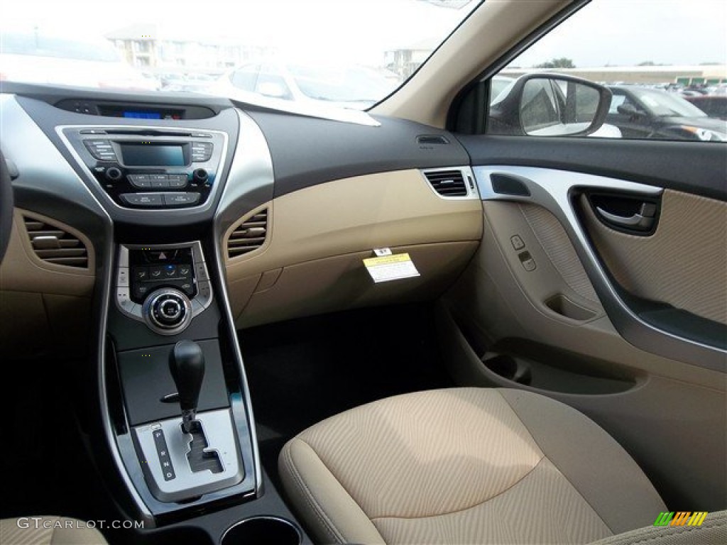 2013 Elantra GLS - Shimmering White / Beige photo #12