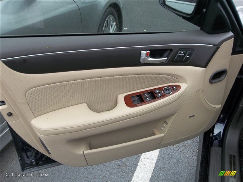 2013 Hyundai Genesis 3.8 Sedan Cashmere Door Panel Photo #77692446