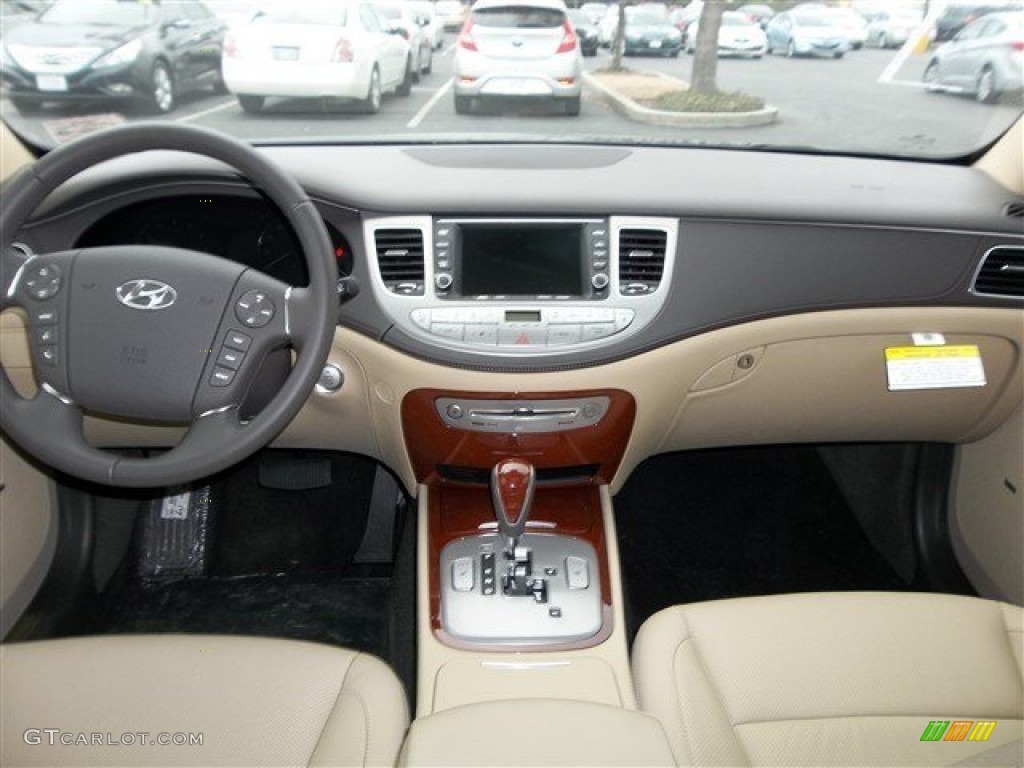 2013 Hyundai Genesis 3.8 Sedan Cashmere Dashboard Photo #77692560