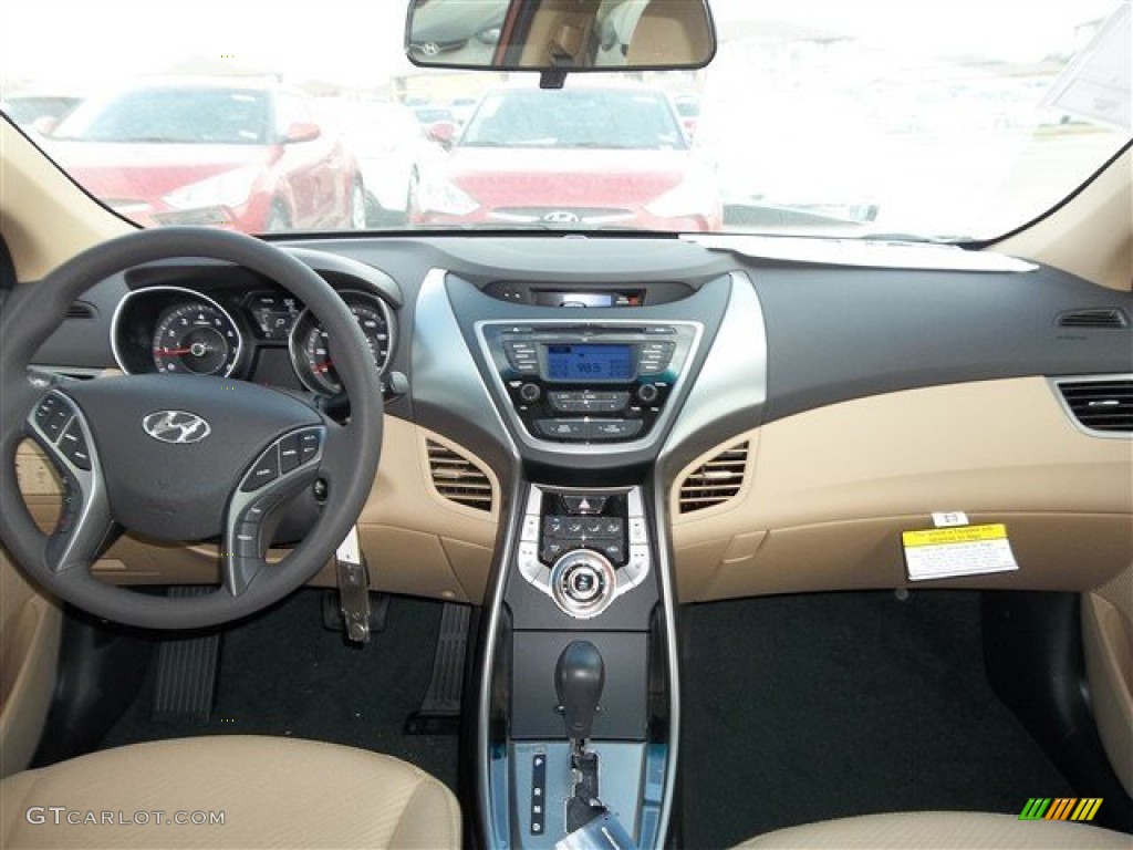 2013 Hyundai Elantra GLS Beige Dashboard Photo #77692890