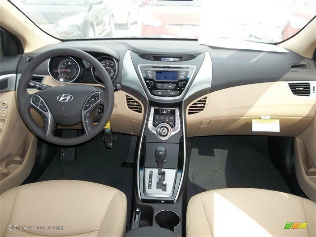 2013 Hyundai Elantra GLS Beige Dashboard Photo #77694384