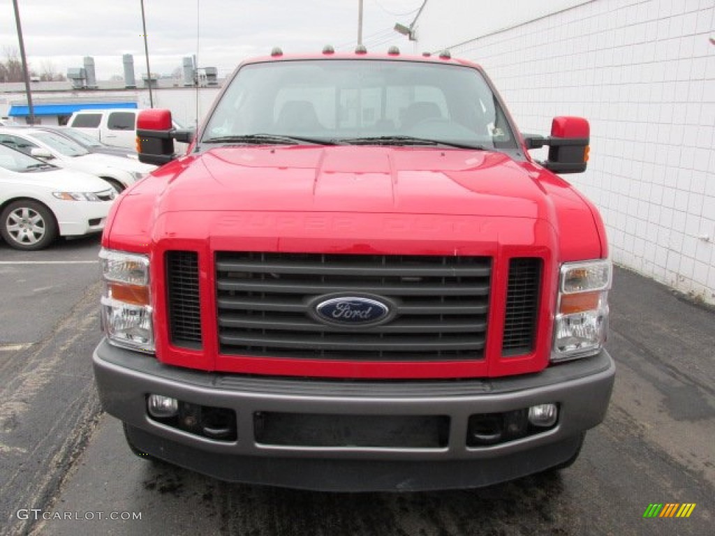 2008 F350 Super Duty FX4 Crew Cab 4x4 - Bright Red / Black photo #3