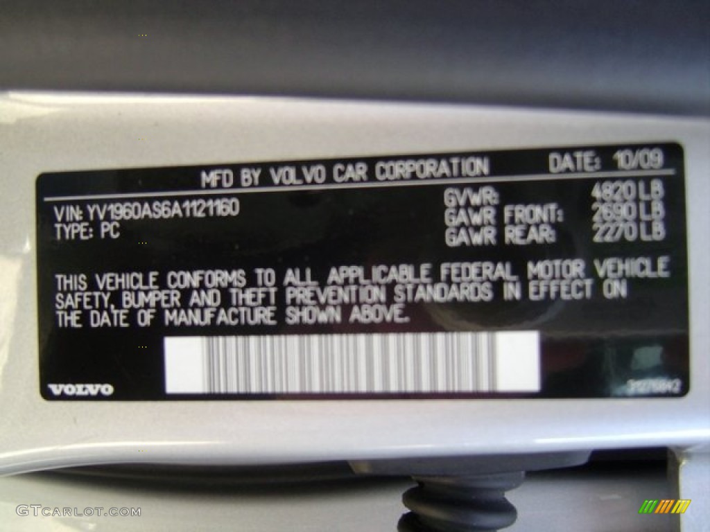 2010 Volvo S80 3.2 Info Tag Photos