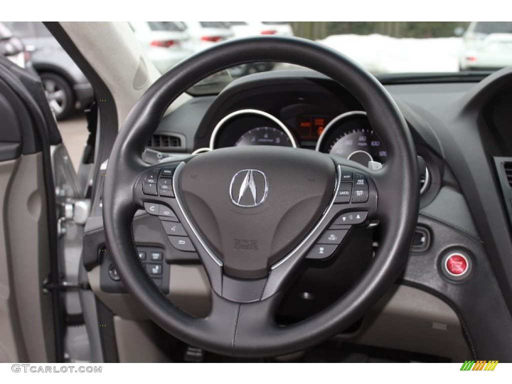 2011 Acura ZDX Advance SH-AWD Taupe Steering Wheel Photo #77696634