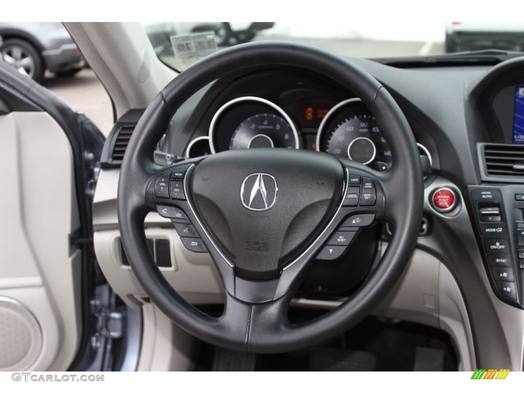 2012 Acura TL 3.5 Technology Taupe Steering Wheel Photo #77697291