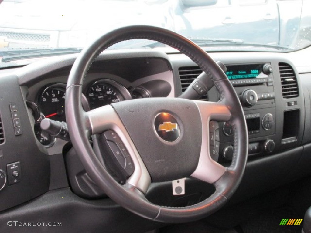2011 Chevrolet Silverado 1500 LT Extended Cab 4x4 Ebony Steering Wheel Photo #77698722