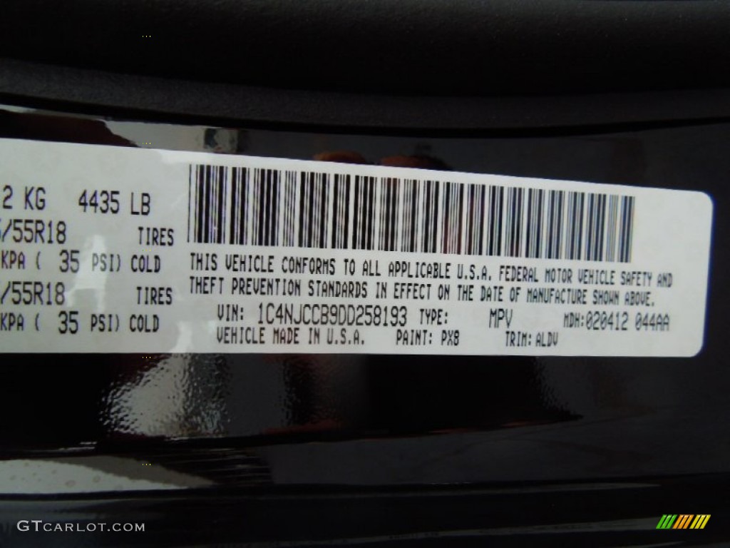 2013 Compass Color Code PX8 for Black Photo #77698792