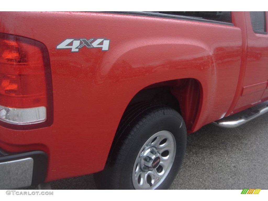 2008 Sierra 1500 SLE Extended Cab 4x4 - Fire Red / Light Titanium photo #6