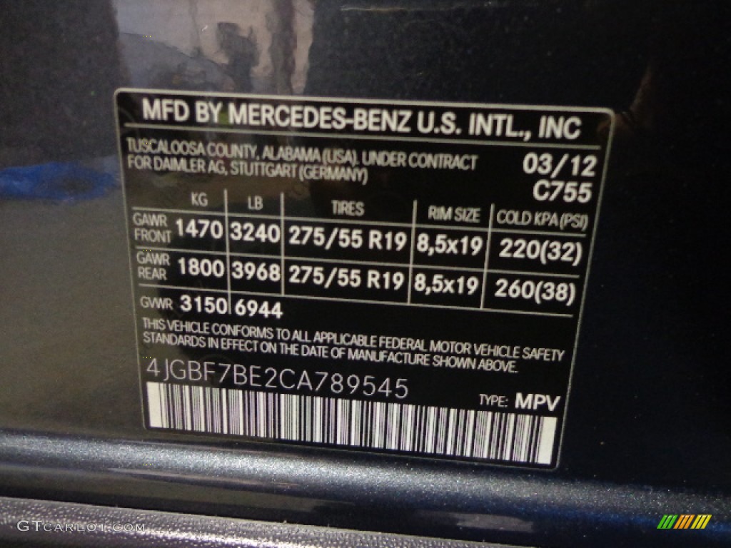 2012 GL Color Code 755 for Steel Grey Metallic Photo #77702106