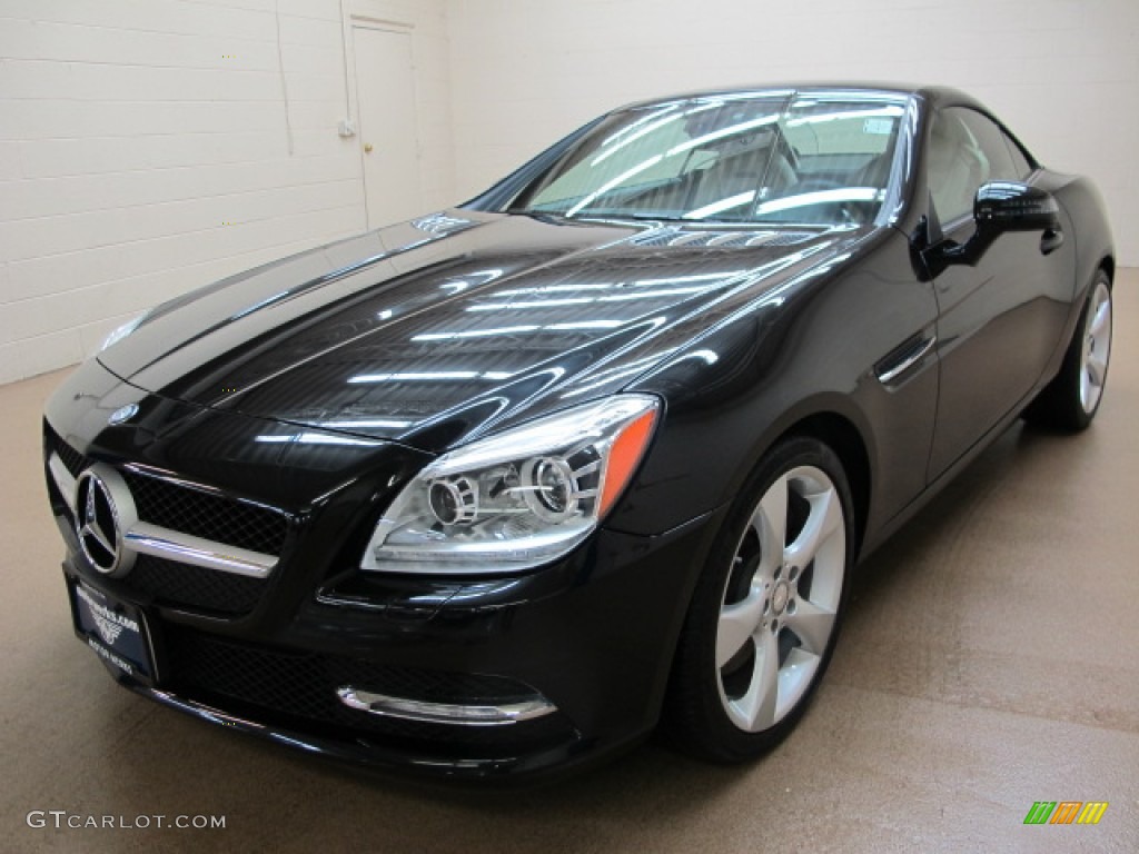 2012 SLK 350 Roadster - Obsidian Black Metallic / Sahara Beige photo #3