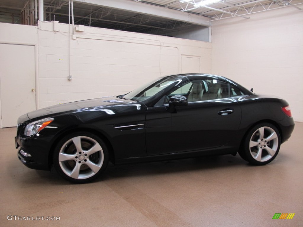 2012 SLK 350 Roadster - Obsidian Black Metallic / Sahara Beige photo #4