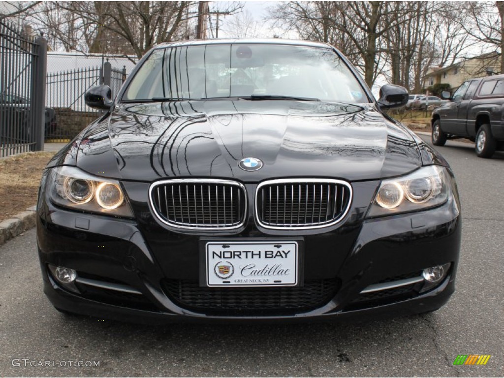 2011 3 Series 335i xDrive Sedan - Jet Black / Beige photo #2
