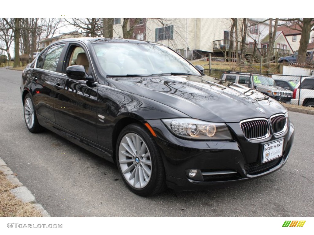 2011 3 Series 335i xDrive Sedan - Jet Black / Beige photo #7