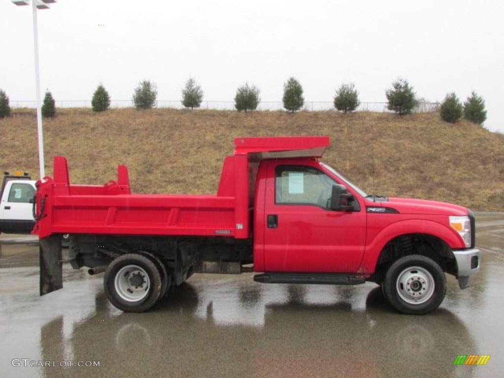Vermillion Red 2011 Ford F350 Super Duty XL Regular Cab 4x4 Chassis Dump Truck Exterior Photo #77705194