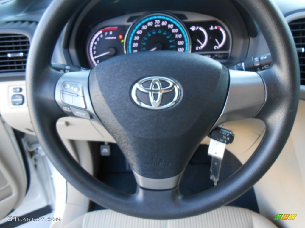 2009 Toyota Venza V6 Ivory Steering Wheel Photo #77705523