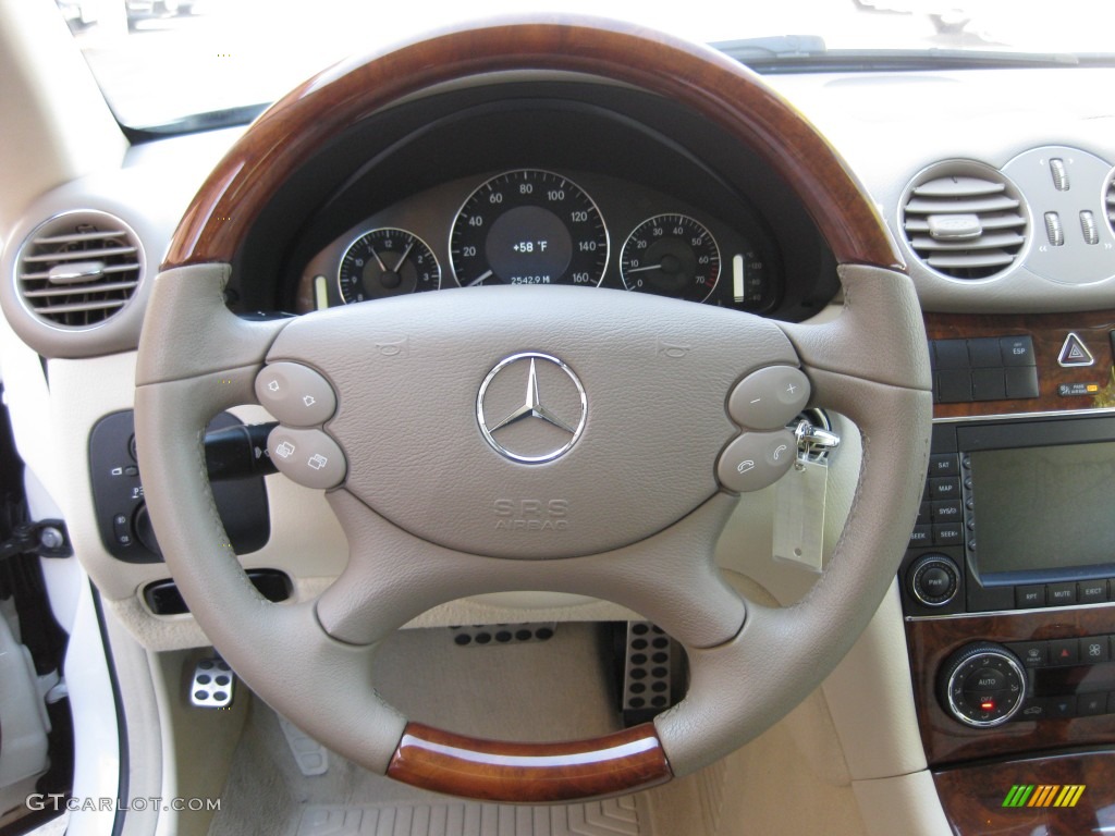 2009 Mercedes-Benz CLK 350 Cabriolet Stone Steering Wheel Photo #77705770