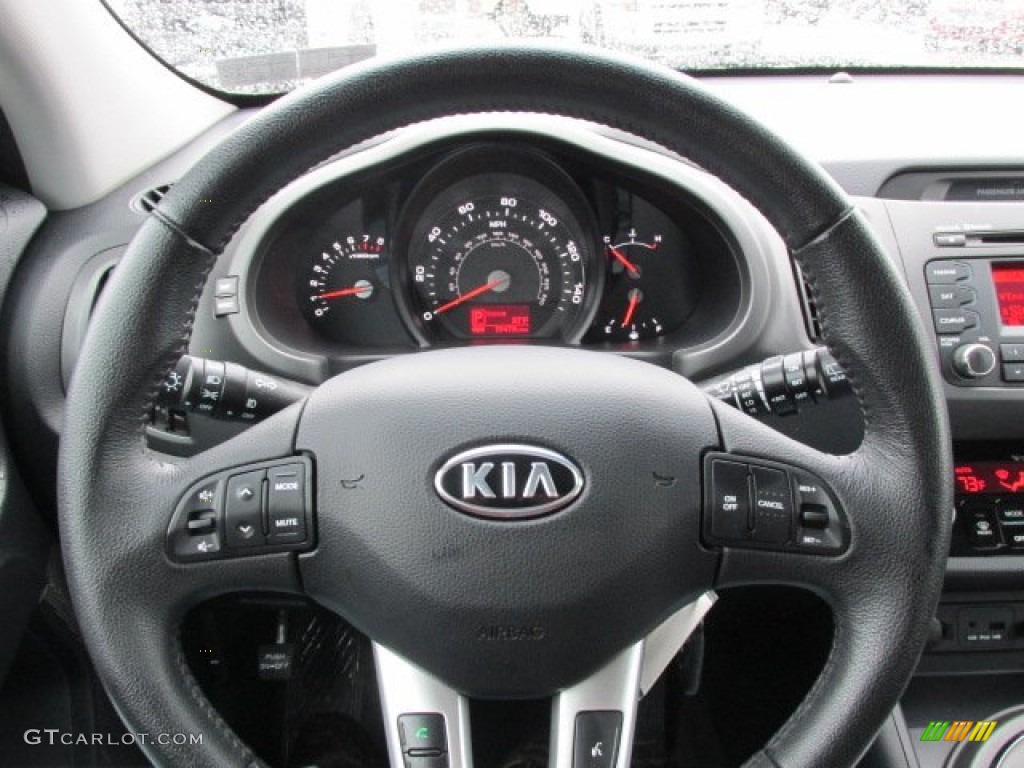 2011 Kia Sportage EX AWD Black Steering Wheel Photo #77706033