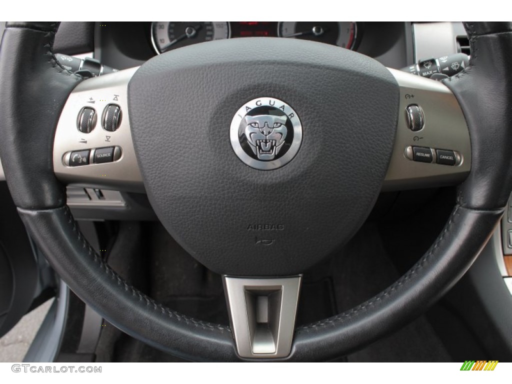 2010 Jaguar XF Premium Sport Sedan Warm Charcoal Steering Wheel Photo #77707995