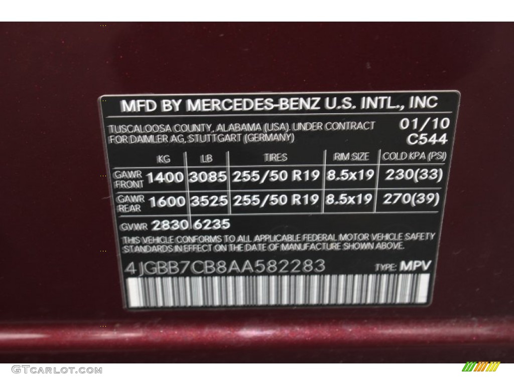 2010 ML 550 4Matic - Barolo Red Metallic / Black photo #20