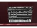  2010 ML 550 4Matic Barolo Red Metallic Color Code 544