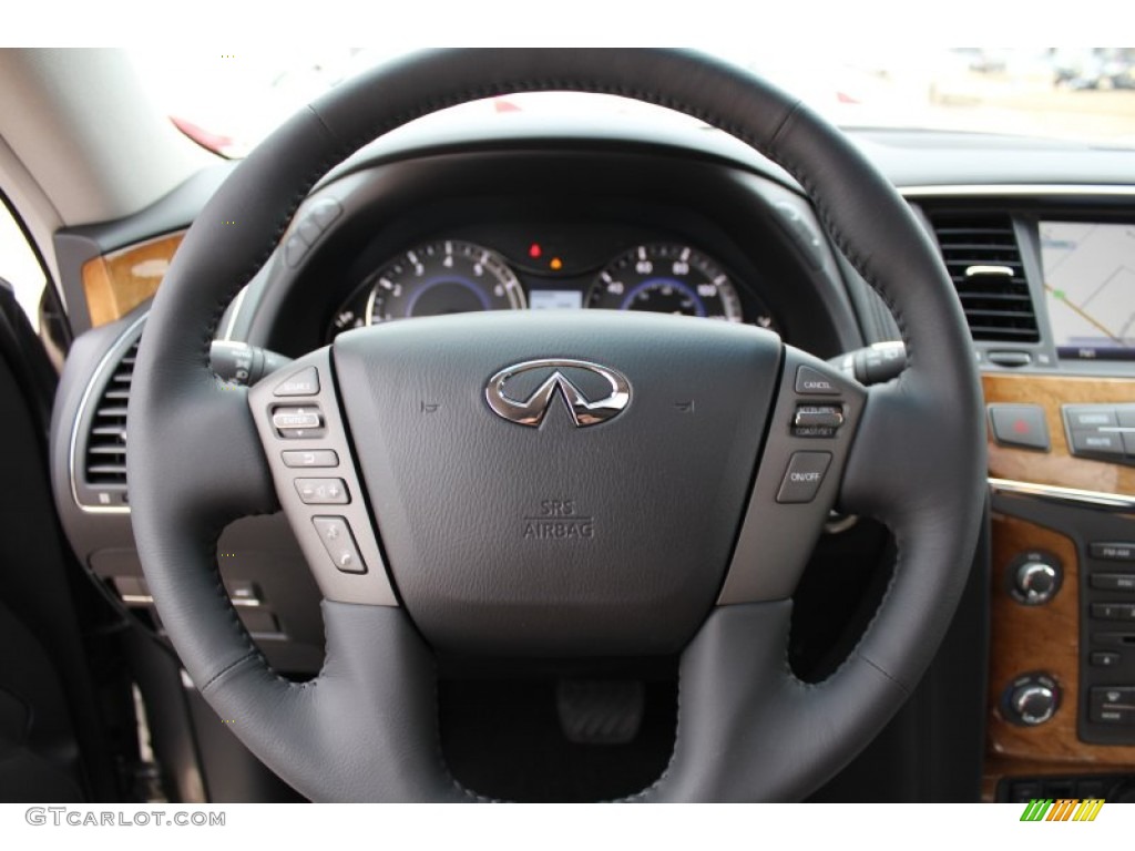 2013 Infiniti QX 56 Graphite Steering Wheel Photo #77711955